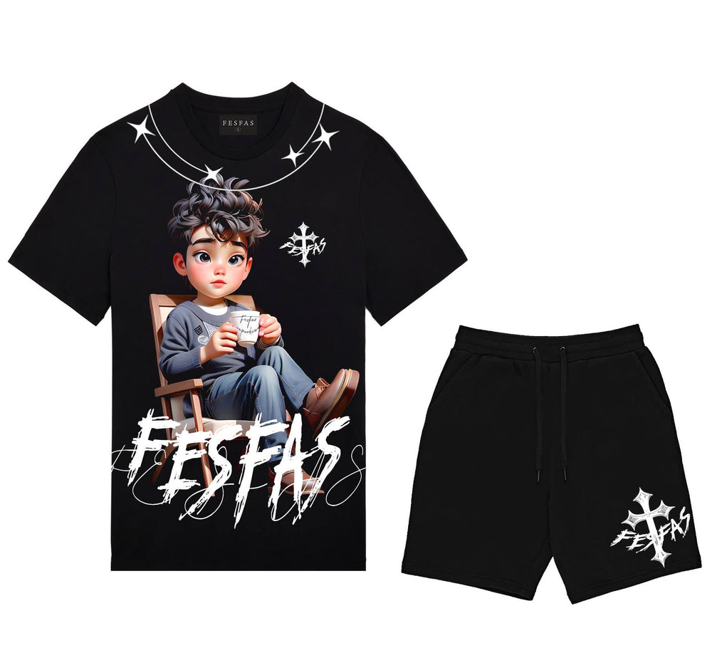 FesFas relaxed boy-print T-shirt Set