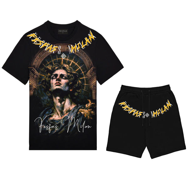 FesFas angel-print T-shirt Set | Black | Men
