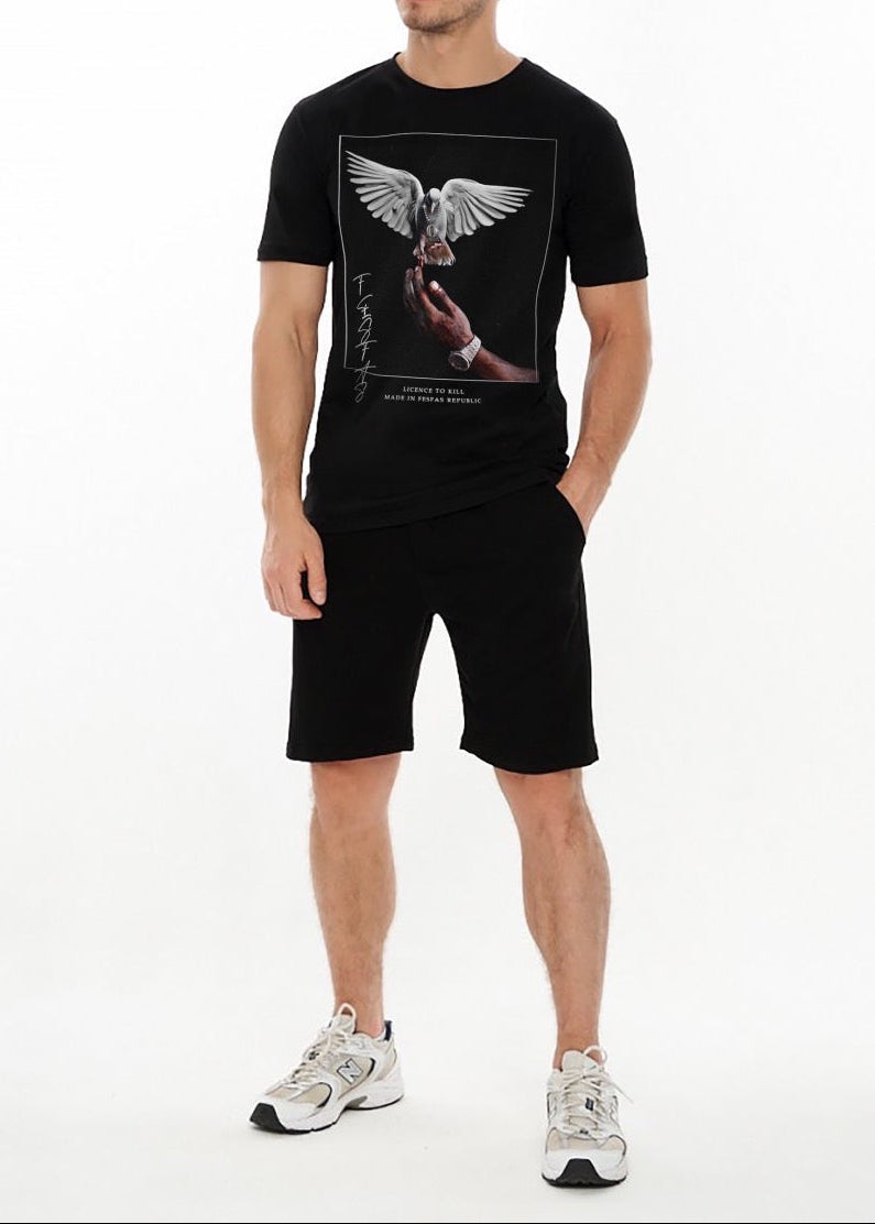 FesFas Peace-print T-shirt | Black | Men