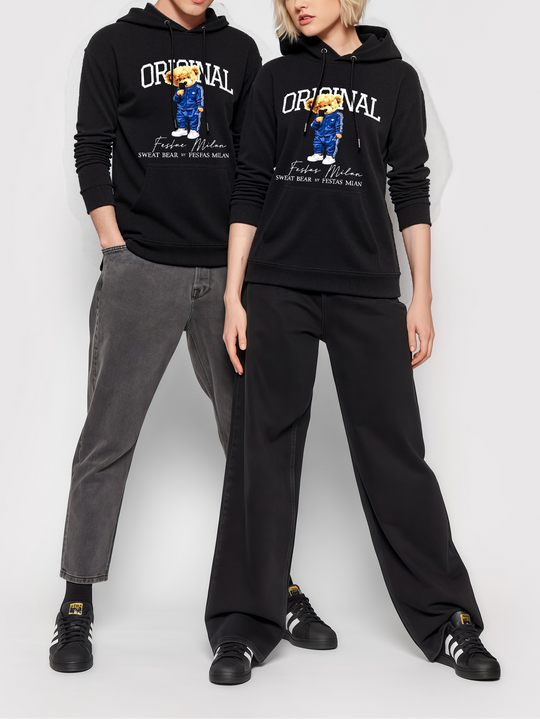 FesFas Bear-print Hoodie Set | Black | Men