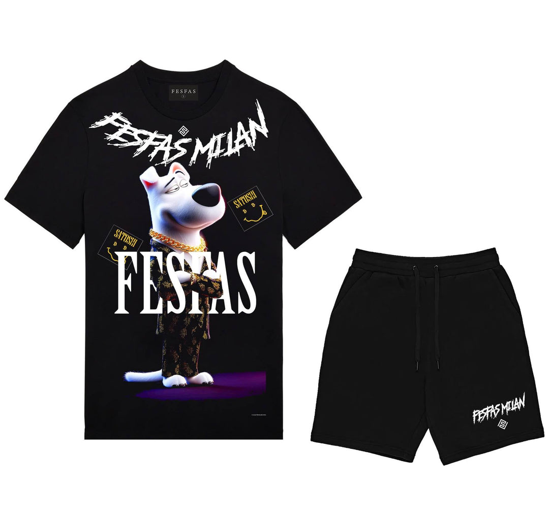 FesFas cartoon-print T-shirt Set | Black | Men