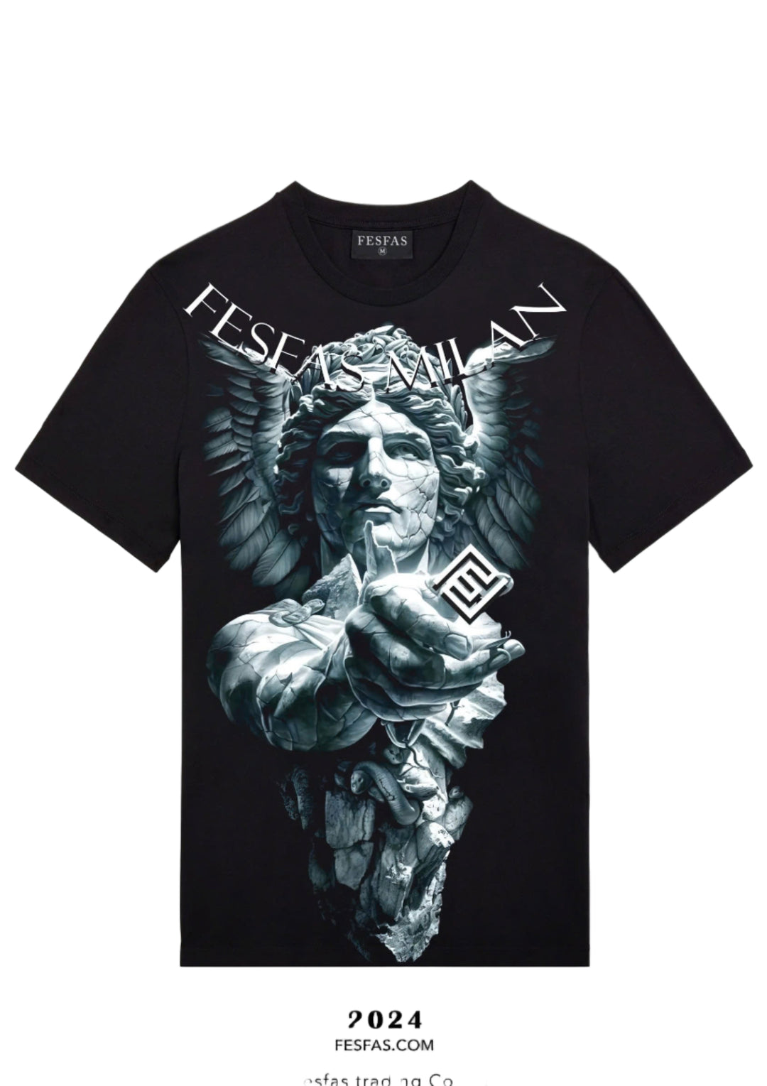 FesFas angel-print T-shirt | Black | Men