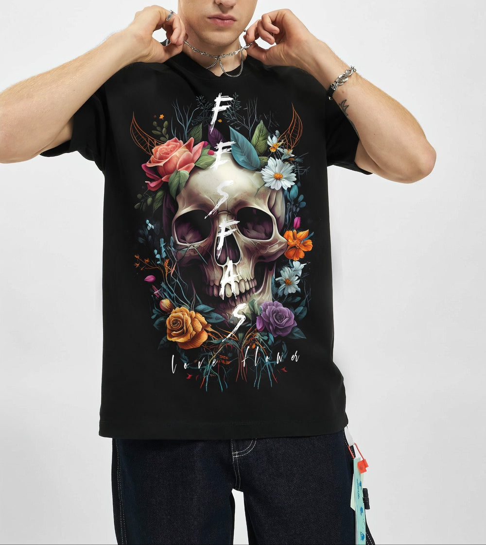 FesFas Floral-print T-shirt | Black | Men