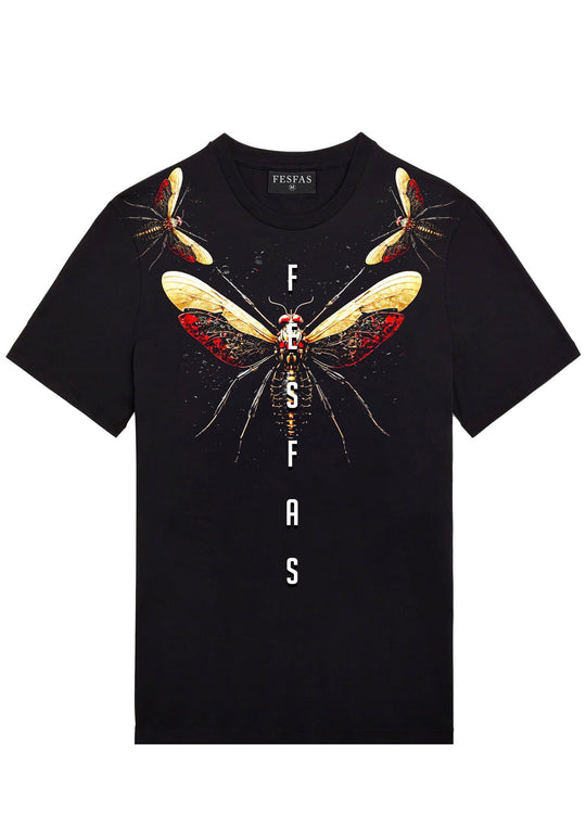 FesFas dragonfly-print T-shirt | Black | Men