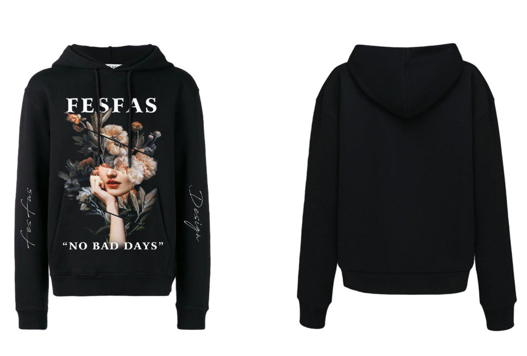 FesFas Flower-print Hoodie | Black | Men