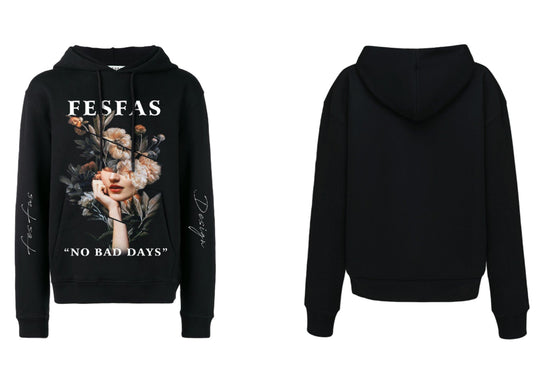 FesFas Flower-print Hoodie | Black | Men