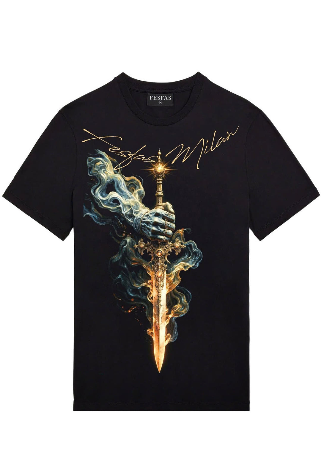 FesFas sword-print T-shirt | Black | Men