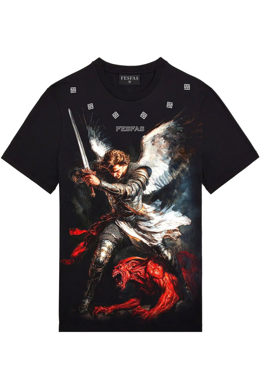 FesFas angle demon-print T-shirt | Black | Men