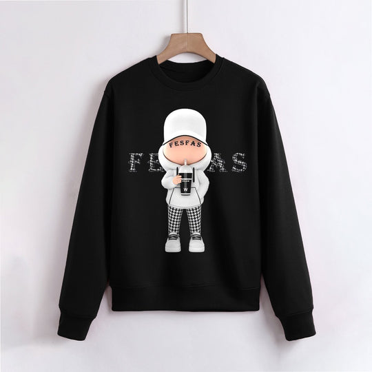 FesFas Cool-boy-print Sweatshirt | Black | Men