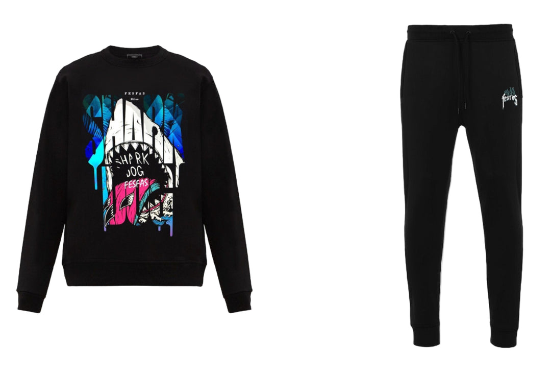 FesFas Shark-print Sweatshirt | Black | Men