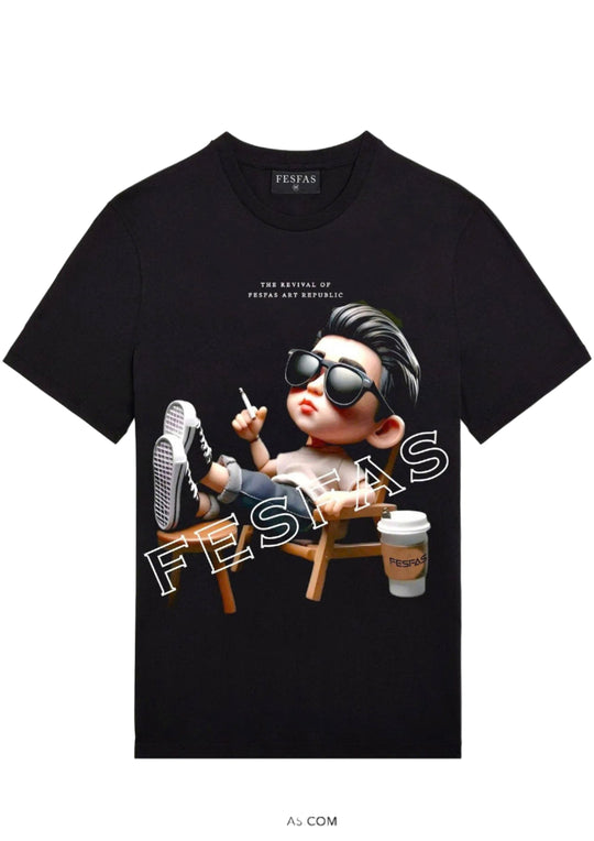 FesFas boy-print T-shirt | Black | Men