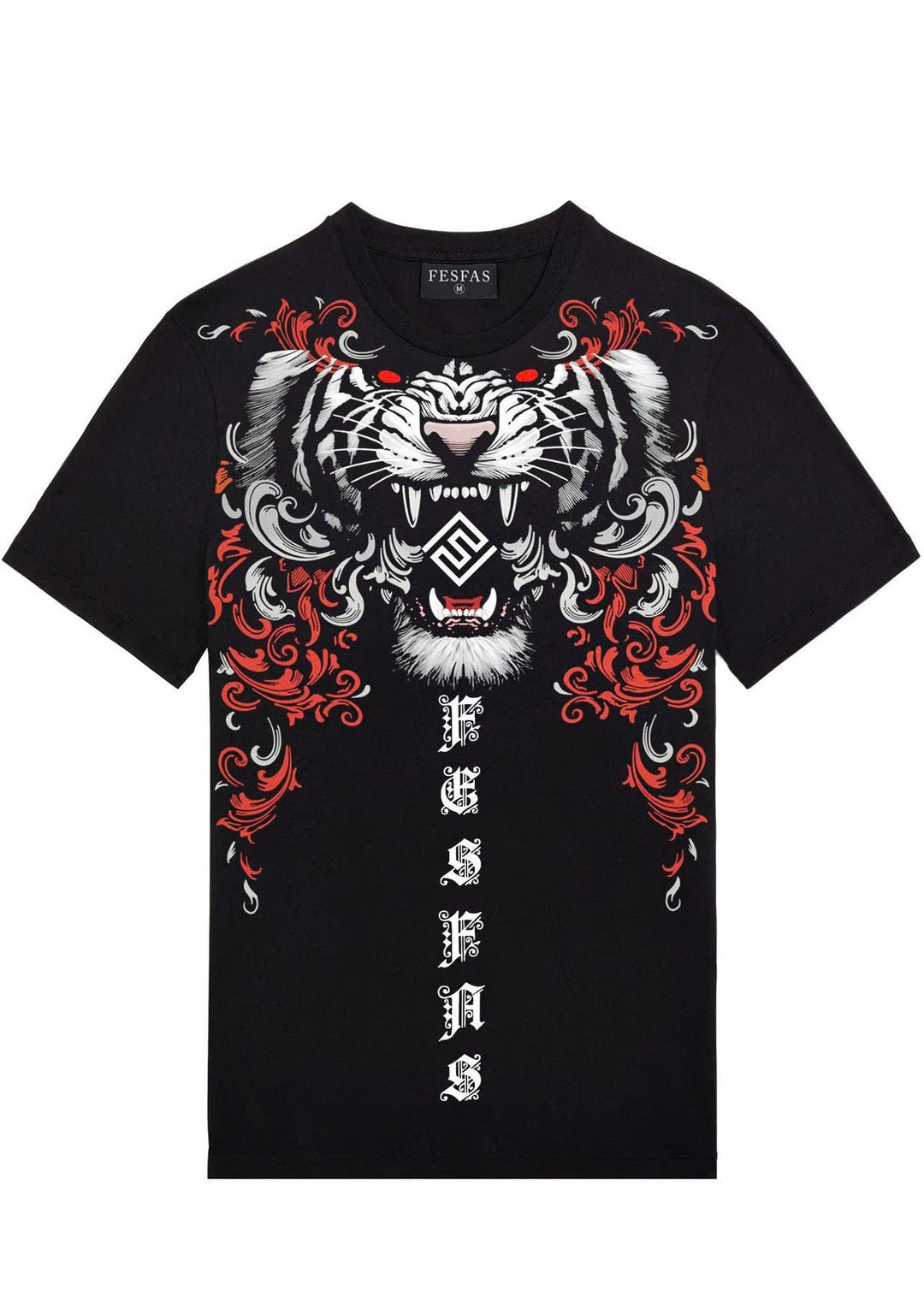 FesFas White Tiger-print T-shirt | Black | Men