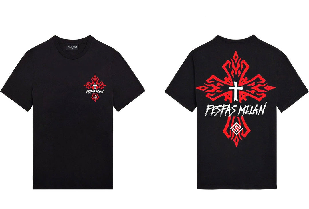 FesFas cross-print T-shirt | Black | Men