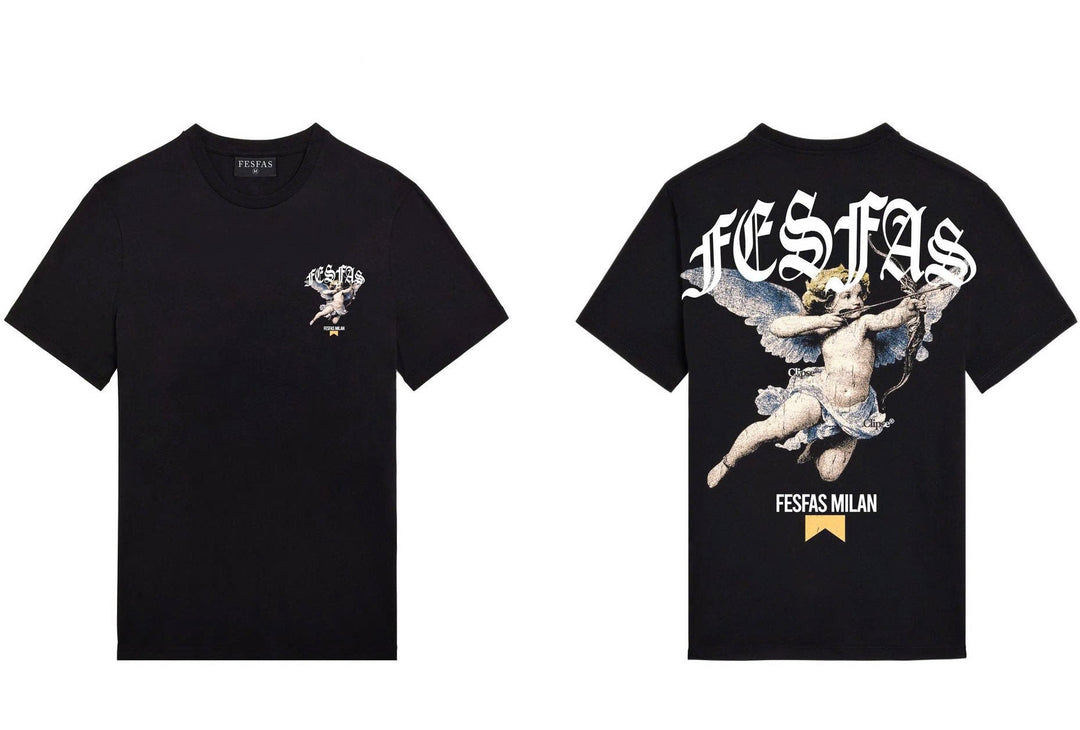 FesFas Angel-print T-shirt | Black | Men