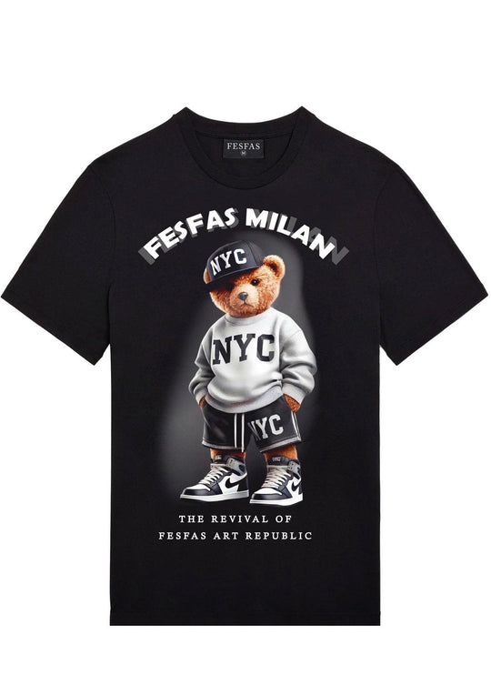 FesFas Bear-print T-shirt | Black | Men