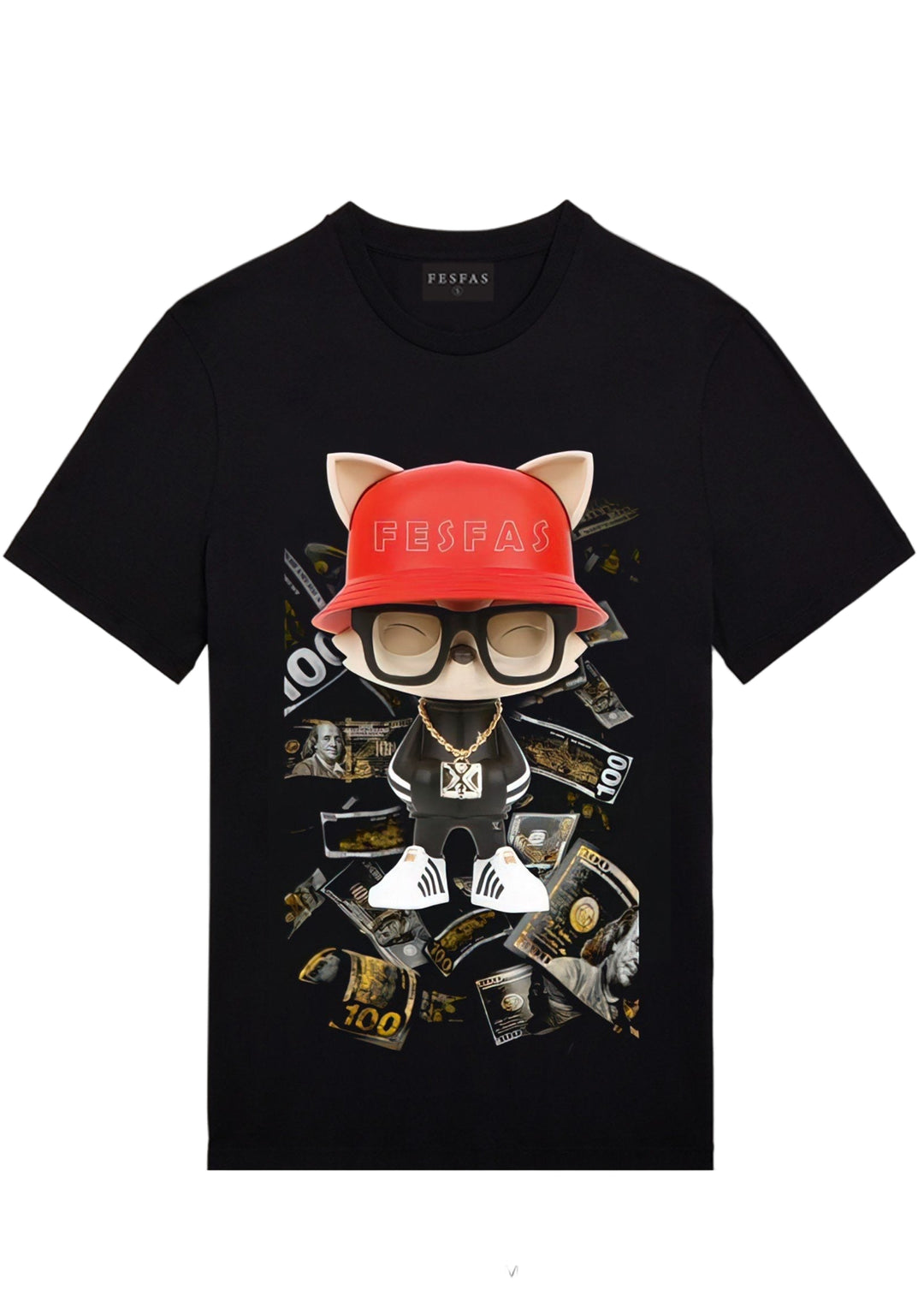 FesFas cat-print T-shirt | Black | Men