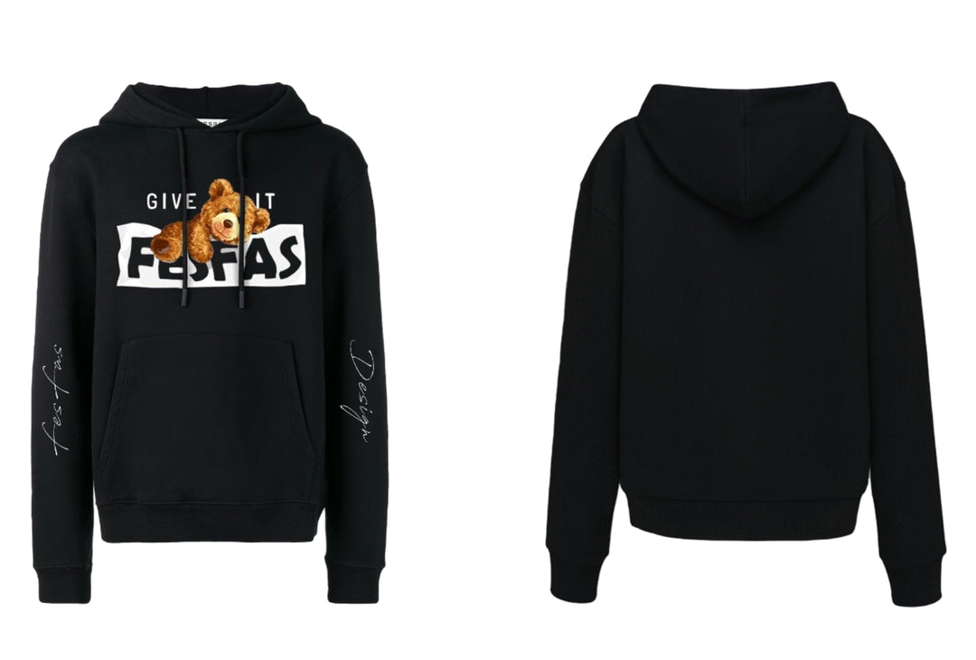 FesFas teddy bear-print Hoodie | Black | Men