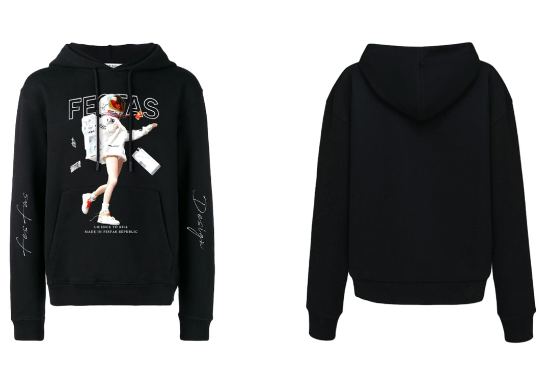 FesFas Capheny-print Hoodie | Black | Men