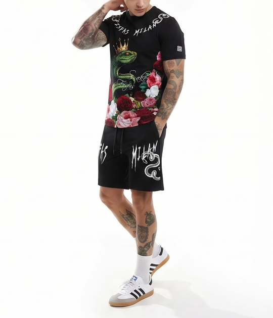 FesFas snake king-print T-shirt Set | Black | Men
