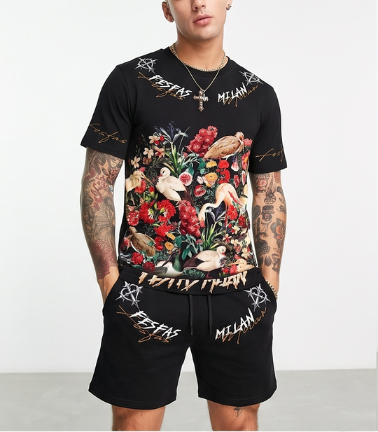 FesFas natural-print T-shirt Set | Black | Men