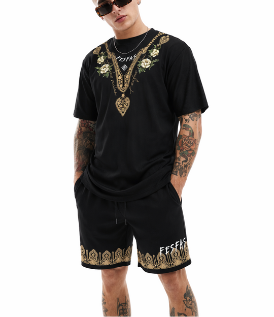 FesFas graphic-print T-shirt Set | Black | Men