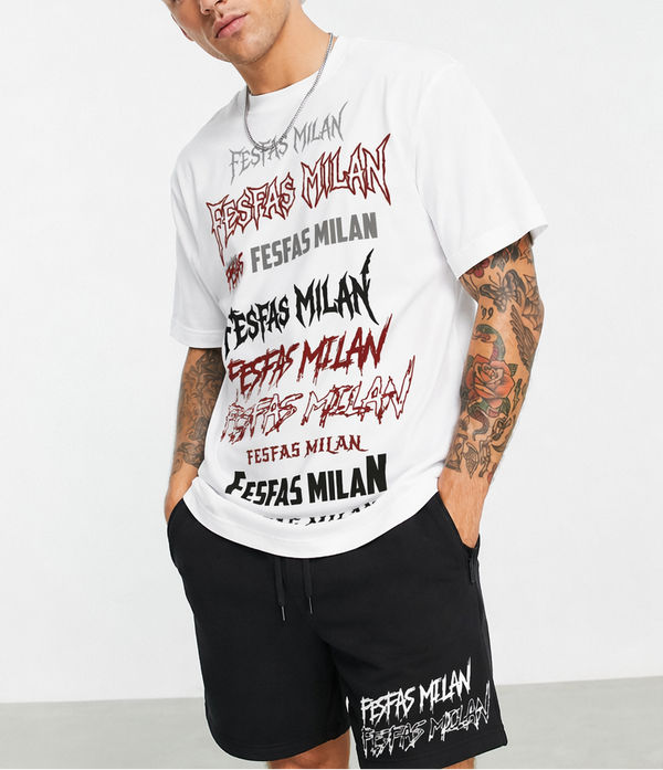 FesFas graphic-print T-shirt Set | Black & White | Men