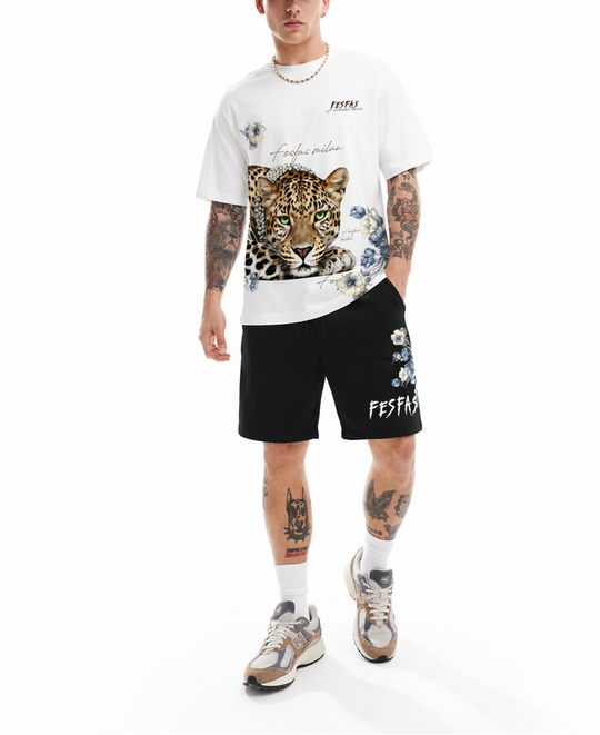 FesFas leopard-print T-shirt Set | Black &amp; White | Men