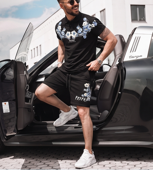 FesFas blue flowers-print Polo Set