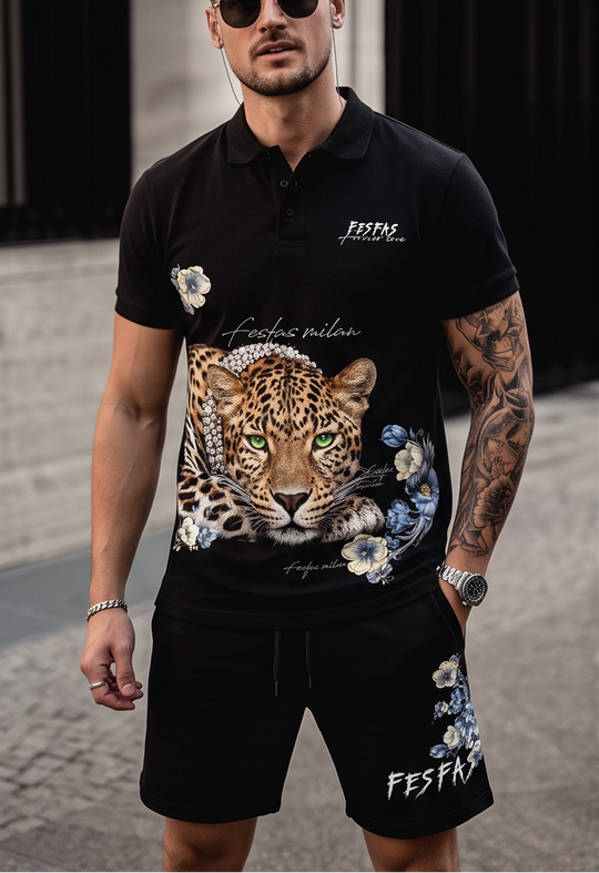 FesFas leopard-print Polo Set