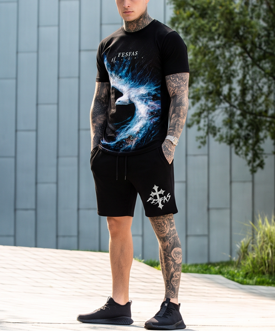 FesFas blue eagle-print T-shirt Set | Black | Men