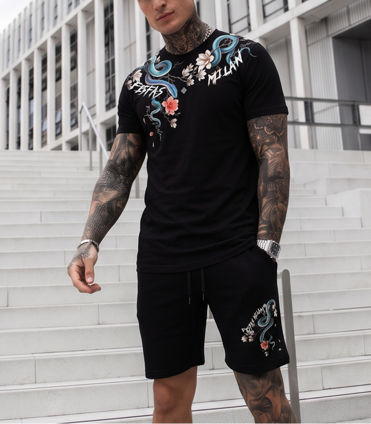 FesFas jade snake-print T-shirt Set