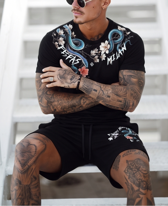 FesFas jade snake-print T-shirt Set