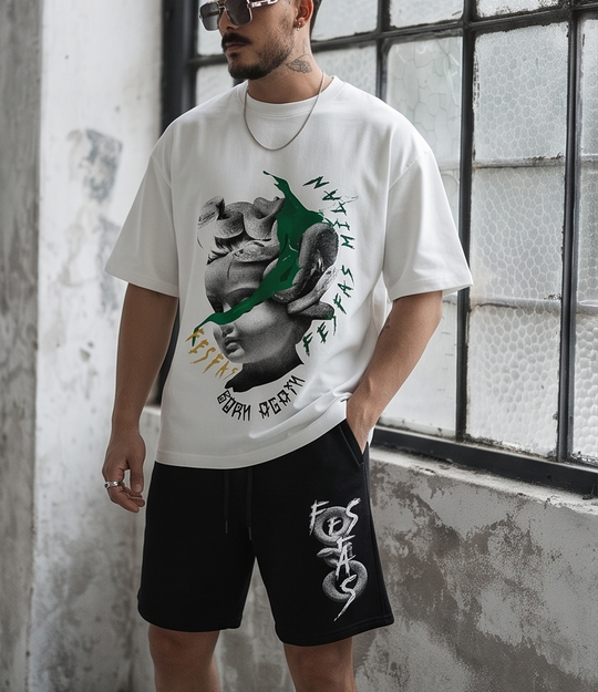 FesFas born again-print T-shirt Set | Black &amp; White