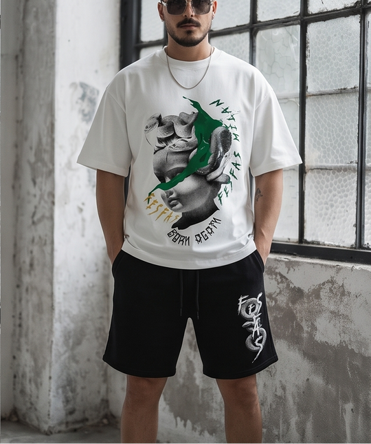 FesFas born again-print T-shirt Set | Black &amp; White