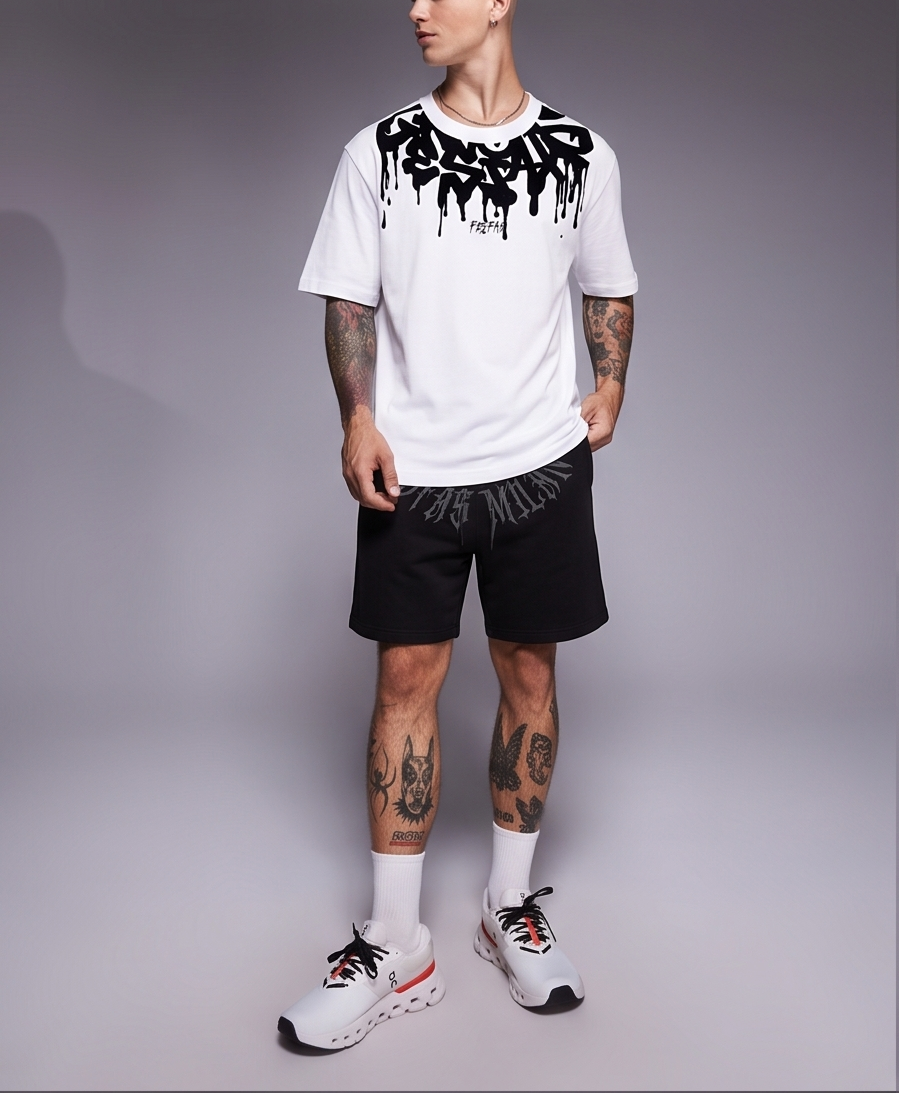 FesFas graphic-print T-shirt Set | Black &amp; White