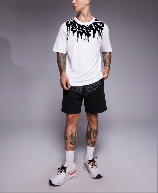 FesFas graphic-print T-shirt Set | Black &amp; White