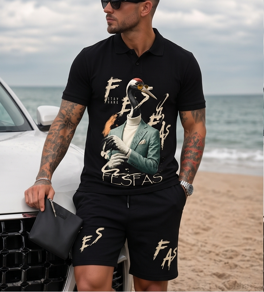 FesFas Mr. Crane-print Polo Set