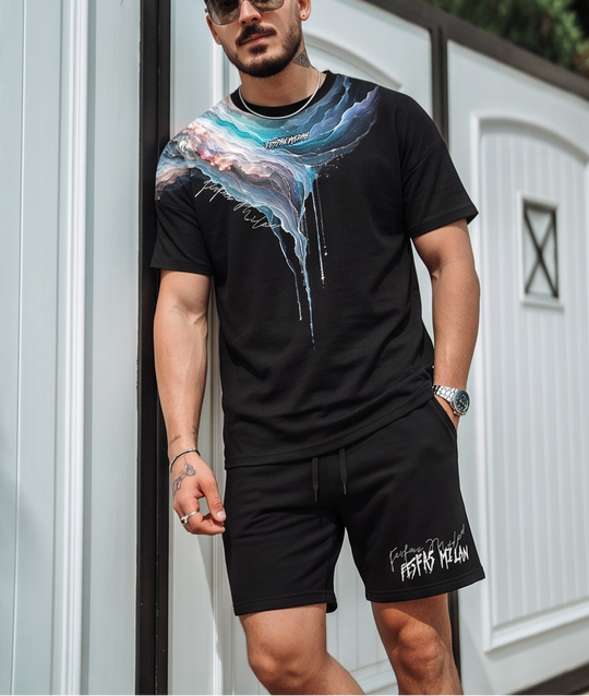 FesFas ocean waves-print T-shirt Set