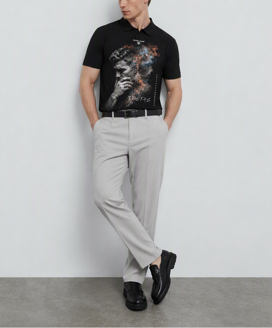 FesFas deep thoughts-print Polo Shirt