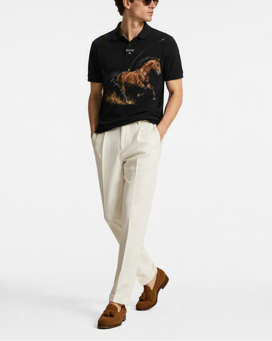 FesFas meadow horse-print Polo Shirt