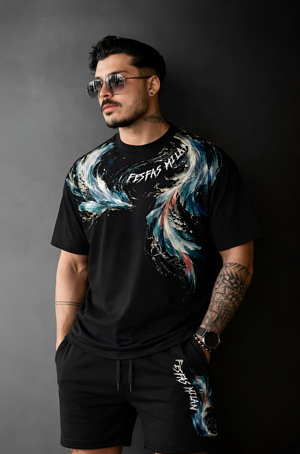 FesFas ocean breath-print T-shirt Set