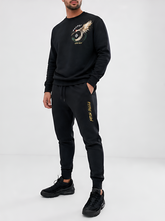 FesFas red-crowned crane-print Sweatshirt Set