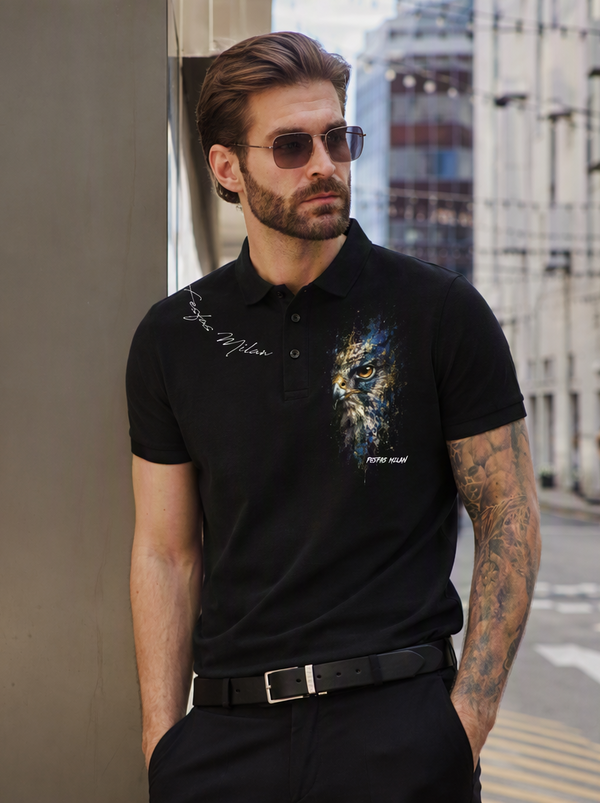 FesFas night owl-print Polo Shirt