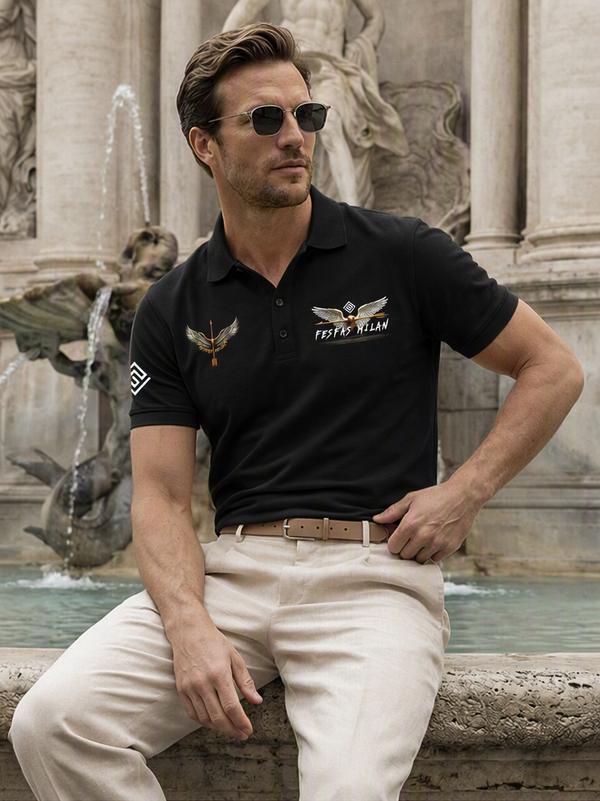 FesFas warrior eagle-print Polo Shirt