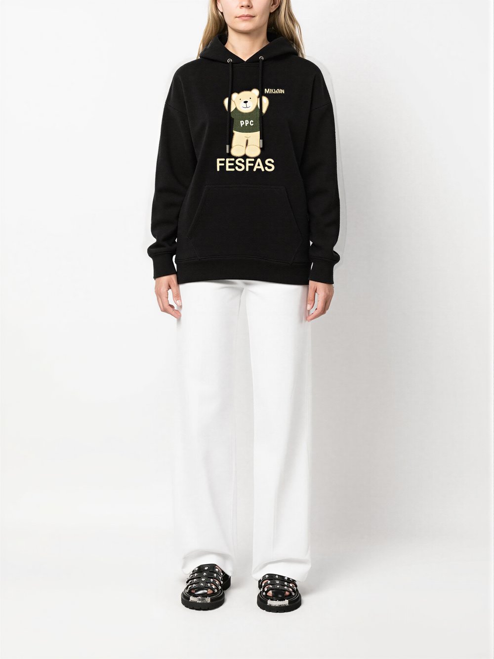 FesFas cute bear-print Hoodie | Black | Men