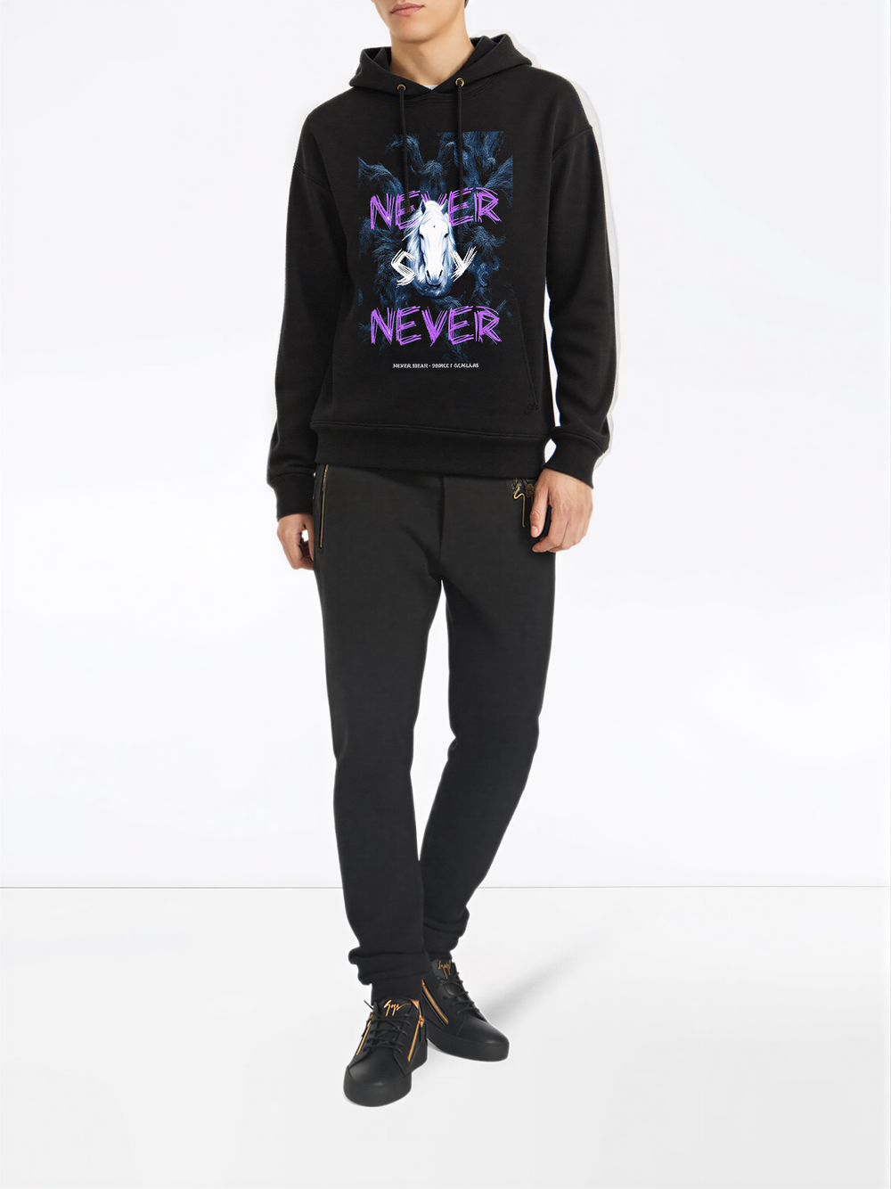 FesFas horse-print Hoodie | Black | Men