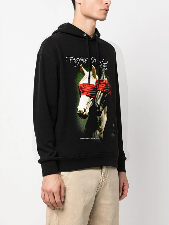 FesFas horse-print Hoodie | Black | Men