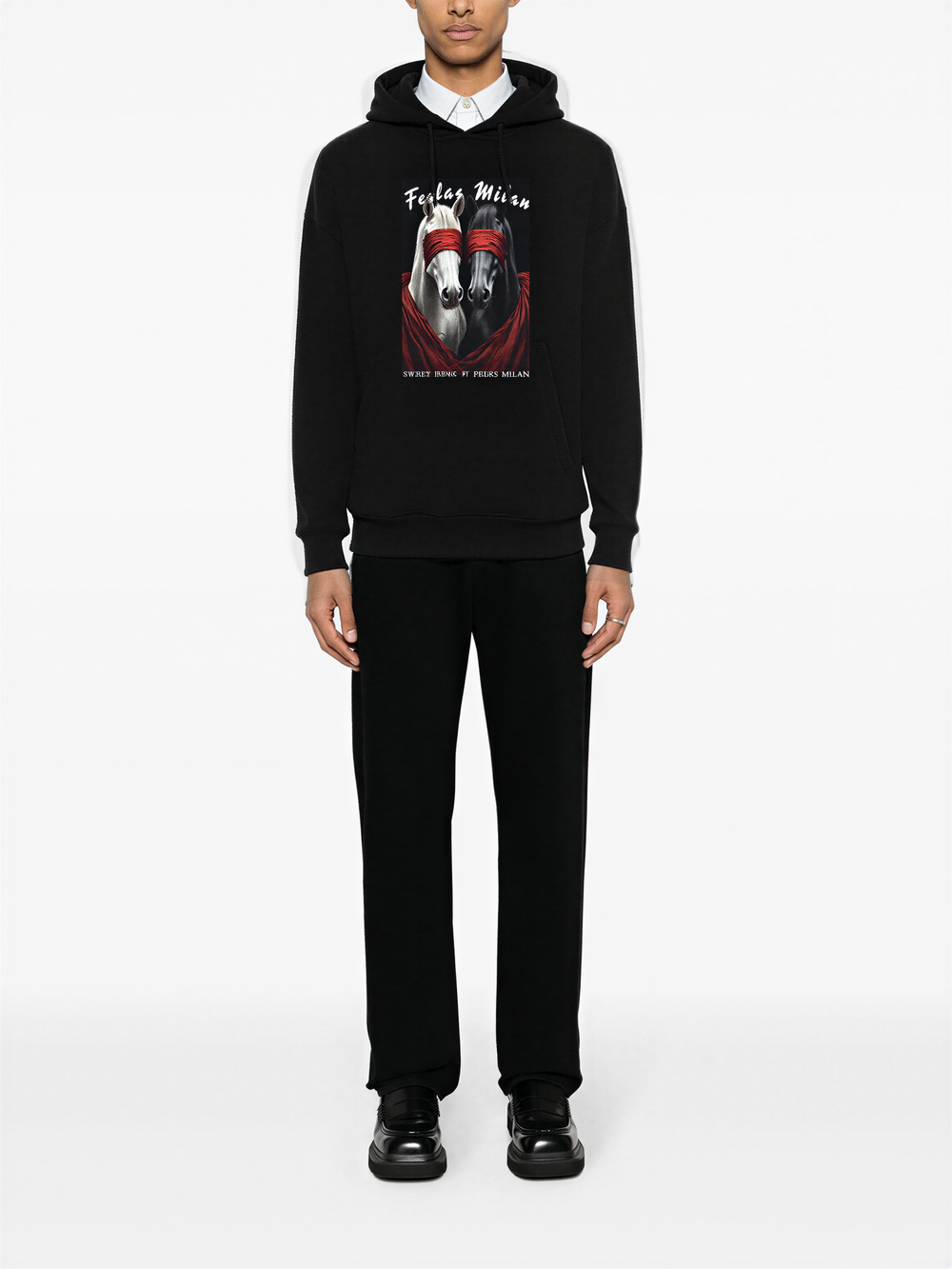 FesFas horse-print Hoodie | Black | Men