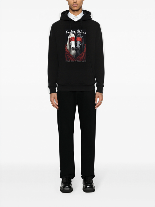 FesFas horse-print Hoodie | Black | Men