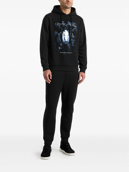 FesFas night horse-print Hoodie | Black | Men